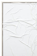 White Hand Painted Sculptural Fabric Wall Art