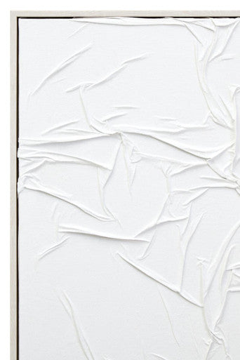 White Hand Painted Sculptural Fabric Wall Art