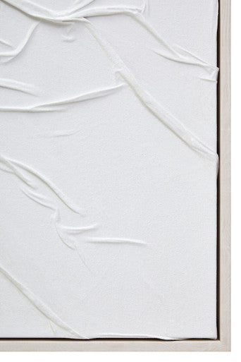 White Hand Painted Sculptural Fabric Wall Art