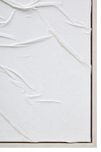 White Hand Painted Sculptural Fabric Wall Art