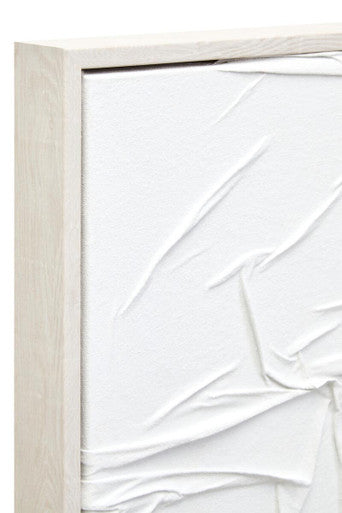 White Hand Painted Sculptural Fabric Wall Art