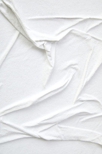 White Hand Painted Sculptural Fabric Wall Art