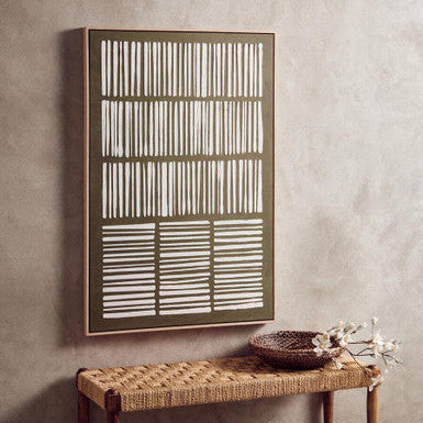Green and Natural Textured Canvas Wall Art