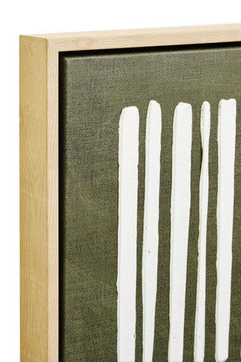 Green and Natural Textured Canvas Wall Art
