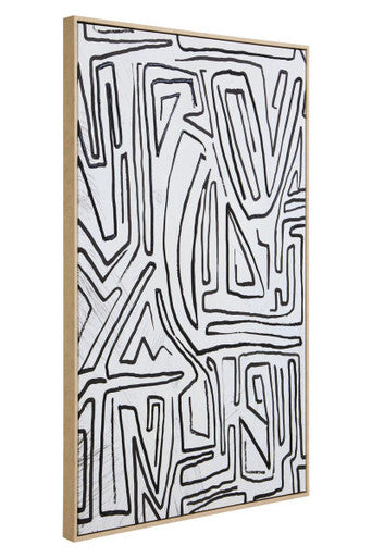 Abstract Black and Cream Textured Wall Art
