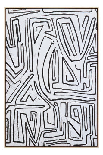Abstract Black and Cream Textured Wall Art