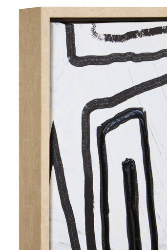 Abstract Black and Cream Textured Wall Art