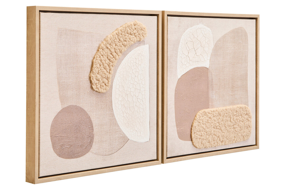 Set of 2 Natural Textured Wall Art
