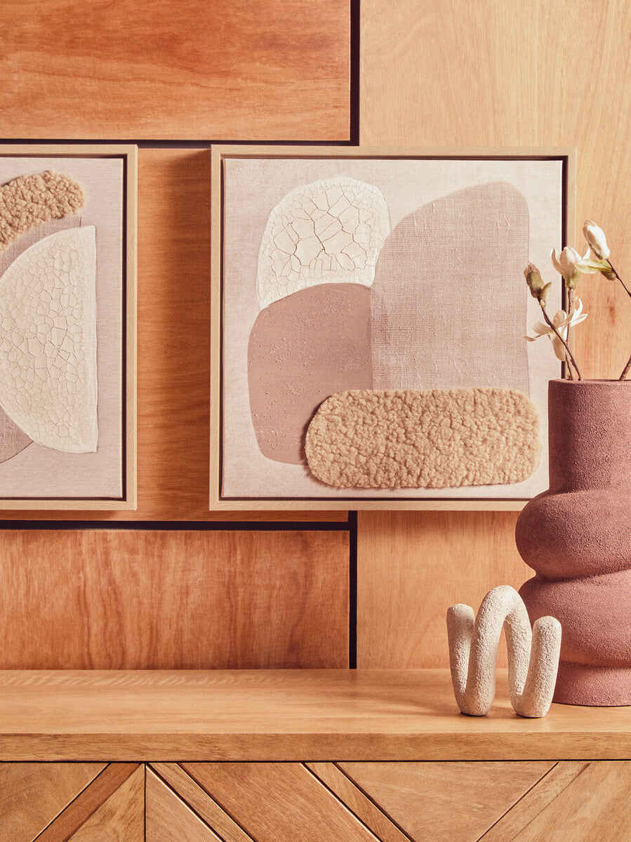 Set of 2 Natural Textured Wall Art