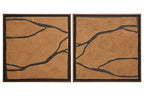 Set of 2 Brown and Black Textured Wall Art