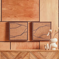 Set of 2 Brown and Black Textured Wall Art