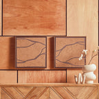 Set of 2 Brown and Black Textured Wall Art