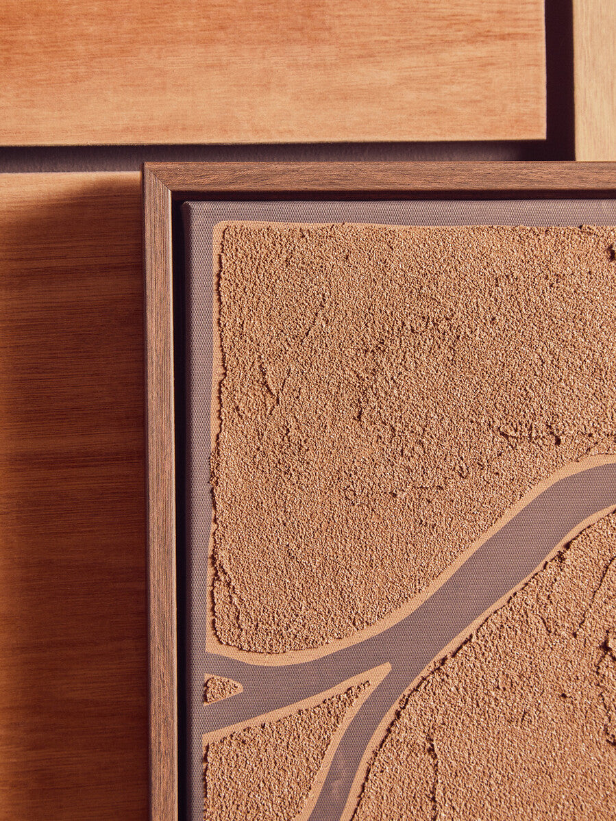 Set of 2 Brown and Black Textured Wall Art