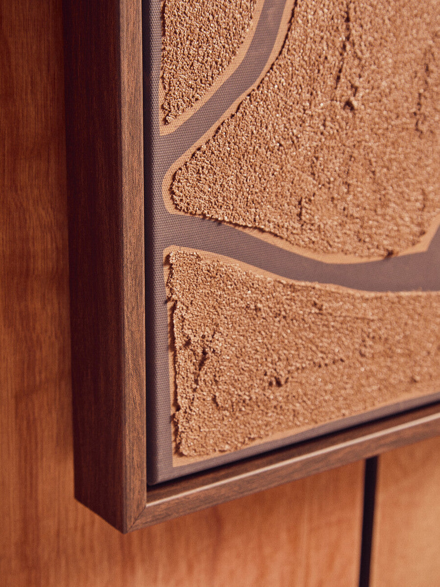 Set of 2 Brown and Black Textured Wall Art