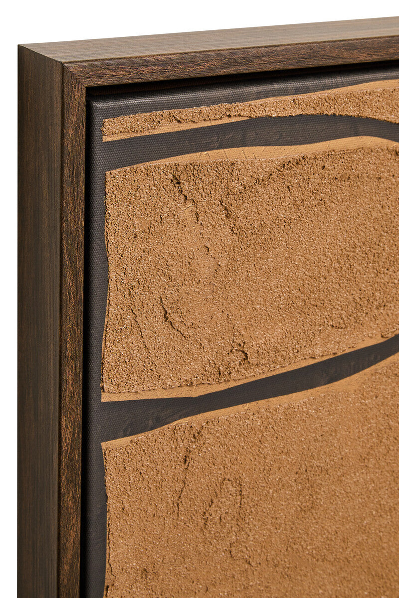Set of 2 Brown and Black Textured Wall Art