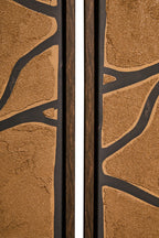 Set of 2 Brown and Black Textured Wall Art