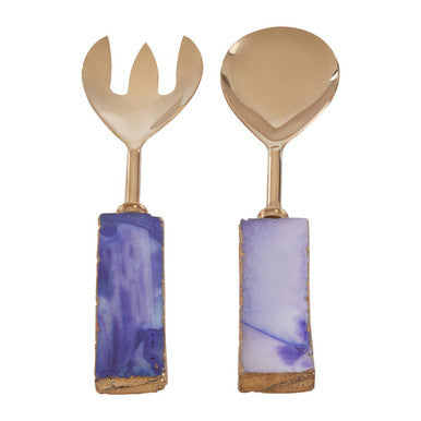 Blue Warm Metallic Serving Set
