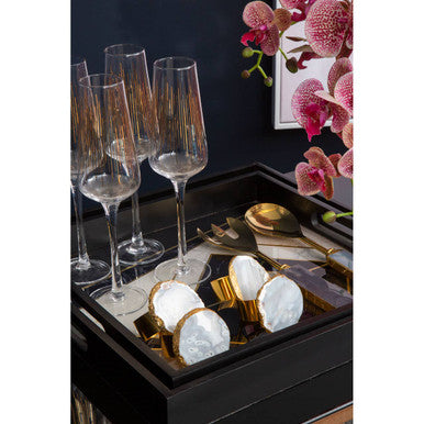 Grey and Gold Napkin Rings