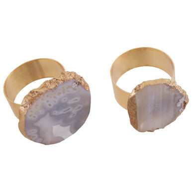 Grey and Gold Napkin Rings