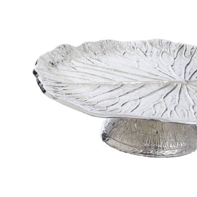 Silver Finish Lotus Leaf Cake Stand