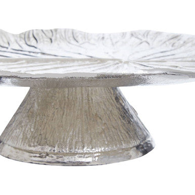 Silver Finish Lotus Leaf Cake Stand