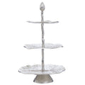 Three Tier Lotus Leaf Silver Cake Stand