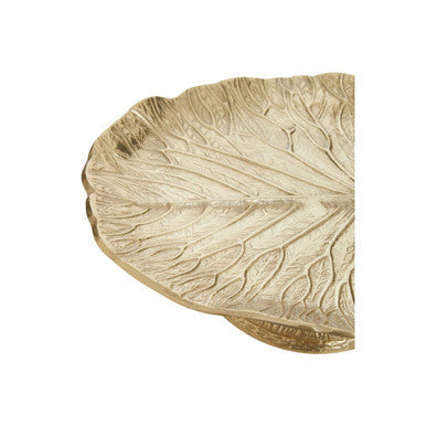 Gold Finish Lotus Leaf Cake Stand