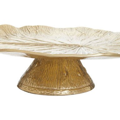 Gold Finish Lotus Leaf Cake Stand