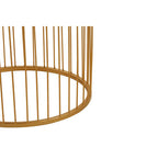 Gold Metal Wireframe Round Side Table with Mirrored Top | Avantis