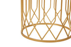 Set of 2 Gold Mirrored Glass Top Round Side Tables with Gold Metal Frames | Avantis