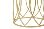 Set of 2 Mirrored Glass Top and Gold Finish Metal Frame Side Tables