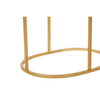 Set of 2 Mirrored Glass Oval Top Side Tables with Gold Finish Metal Frame