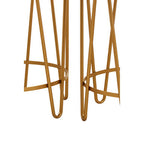 Set of 2 Mirrored Glass Top Side Tables with Gold Hairpin Legs Rounded Design