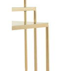 Set of 3 Mirrored Glass Top Triangle Nesting Tables with Gold Champagne Metal Frame | Avantis