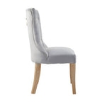 Grey Velvet Buttoned Dining Chair