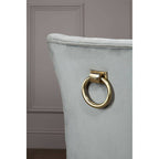 Grey Velvet Buttoned Dining Chair