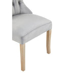 Grey Velvet Buttoned Dining Chair
