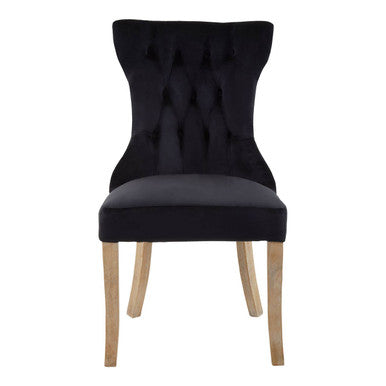 Black Buttoned Dining Chair