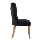 Black Buttoned Dining Chair