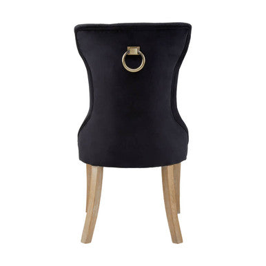 Black Buttoned Dining Chair