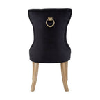 Black Buttoned Dining Chair