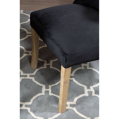 Black Buttoned Dining Chair