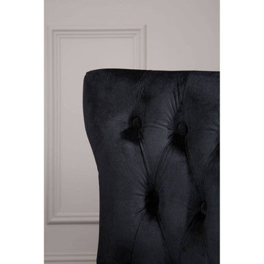 Black Buttoned Dining Chair