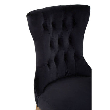 Black Buttoned Dining Chair