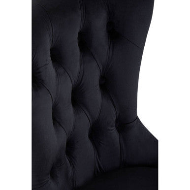 Black Buttoned Dining Chair