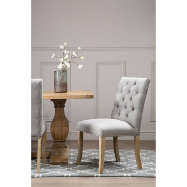 Grey Linen Dining Chair