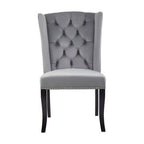 Plush Grey Velvet Dining Chair