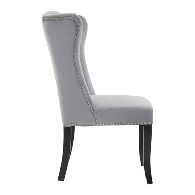 Plush Grey Velvet Dining Chair