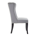 Plush Grey Velvet Dining Chair