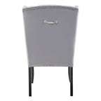 Plush Grey Velvet Dining Chair